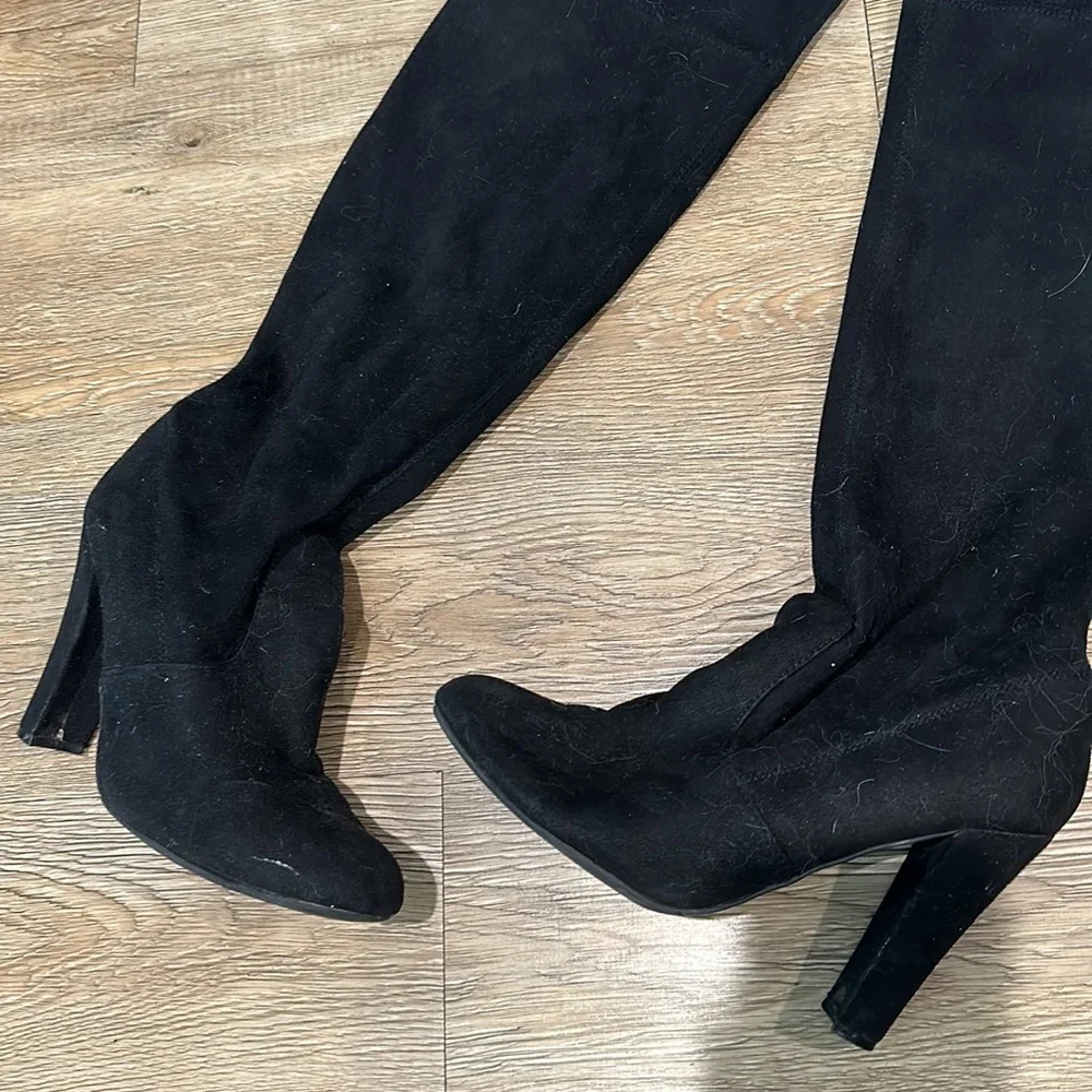 MOVING SALE Steve Madden black over the knee block heel boot